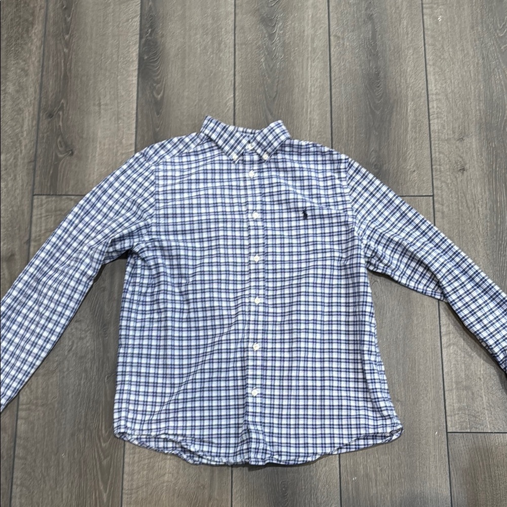 Blue Polo Ralph Lauren Kids Button Down Long Sleeve Sz XL